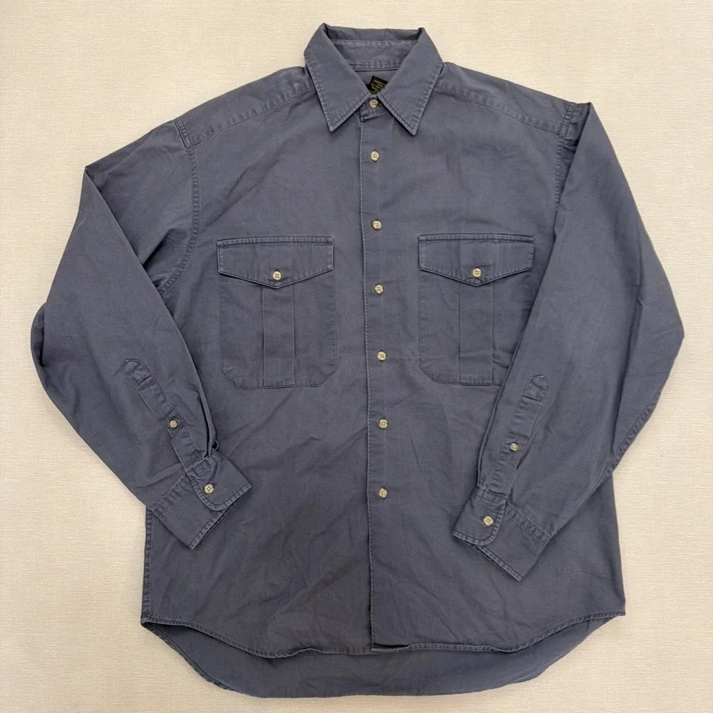 Banana Republic Shirt Mens Small Button Up Long Sleeve Utility Shirt Gray